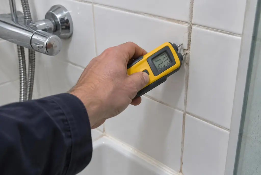Lekdetectie Tilburg – vochtmeter op badkamertegels bij de douche